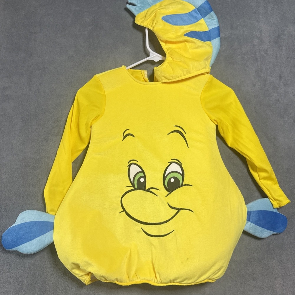 Disney The Little Mermaid Flounder Costume 5-6t Halloween Dress Up